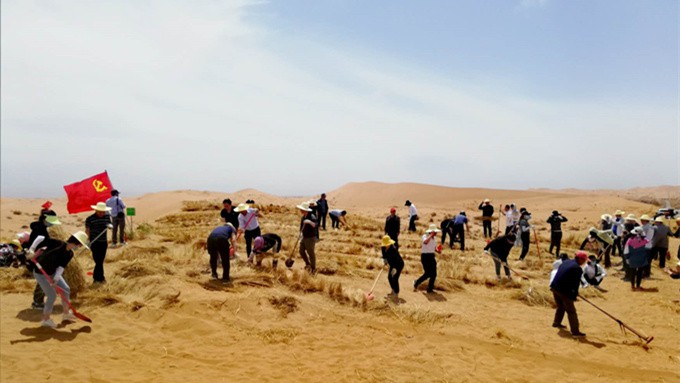 众博·（中国）手机网页版文旅集团联合多家单位在八步沙开展主题党日活动
